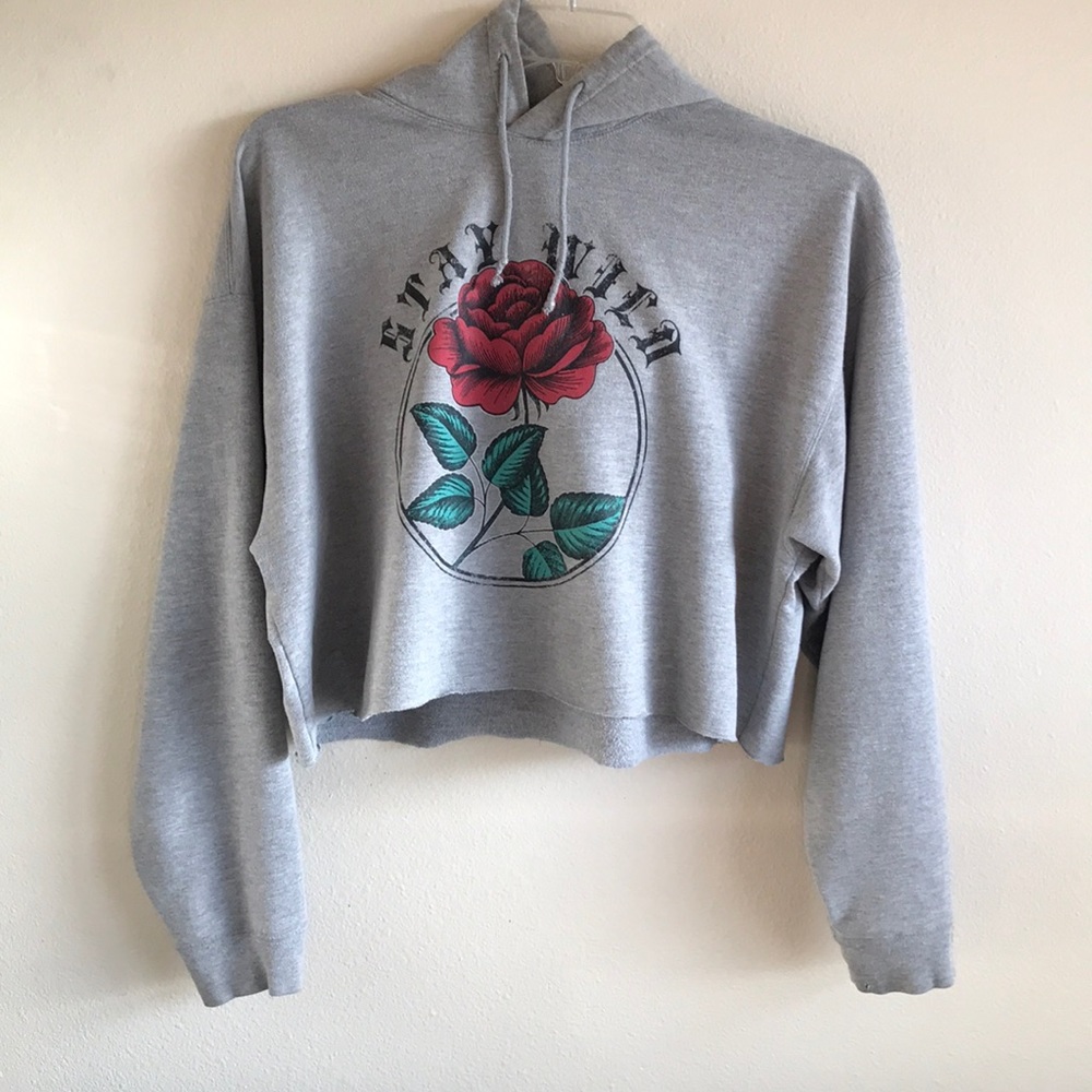 “Stay Wild” Cropped Sweatshirt Hoodie
